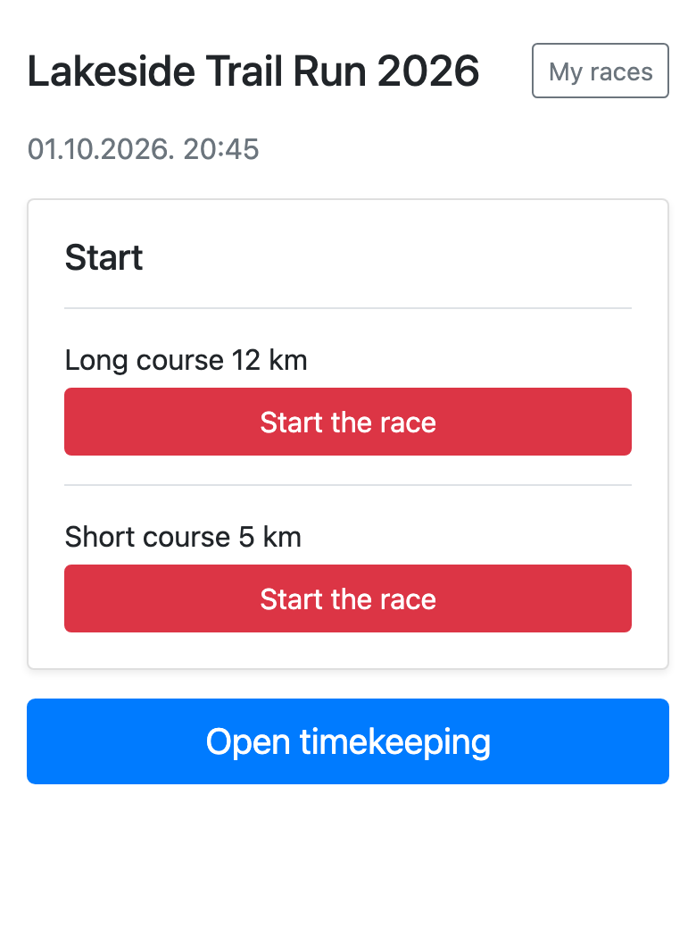 Starting the race