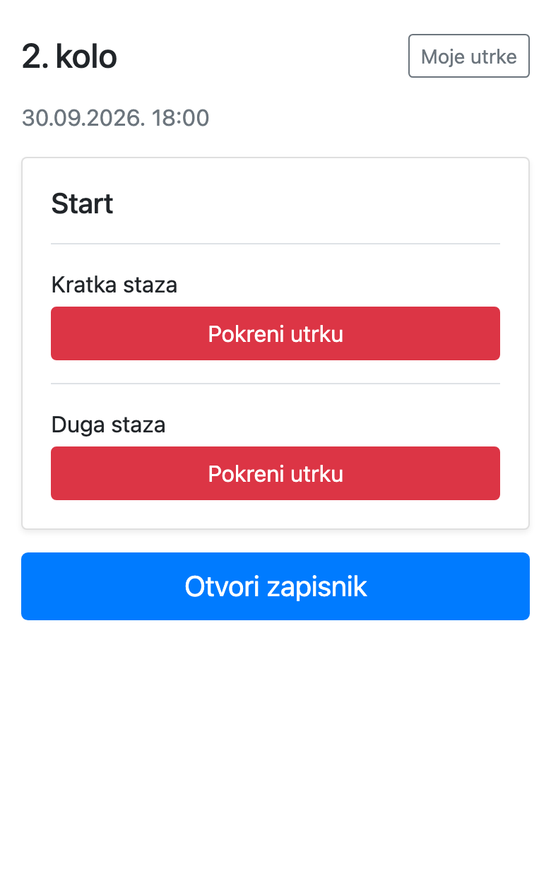 Start kola — gumb za svaki start